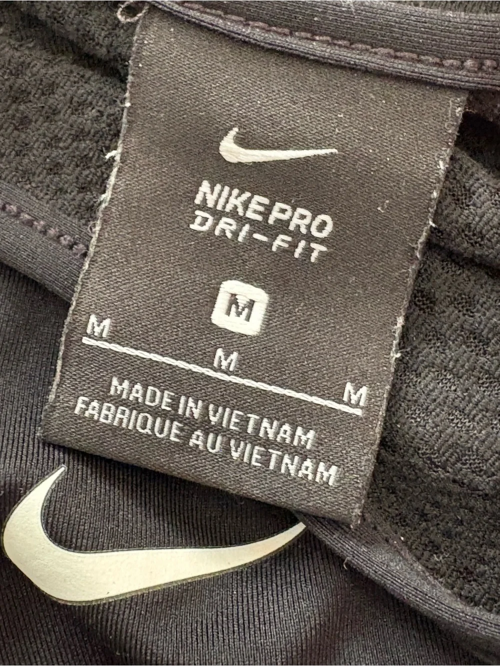 Nike Black Crop Performance Tee with White Swoosh A101